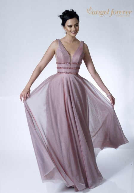 Angel Forever Pink Metallic Prom Dress / Evening Dress